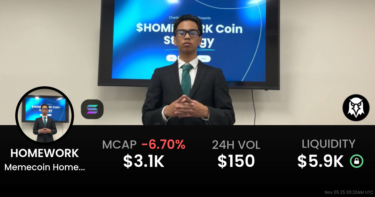 Memecoin Homework 4 School LIVE (HOMEWORK)