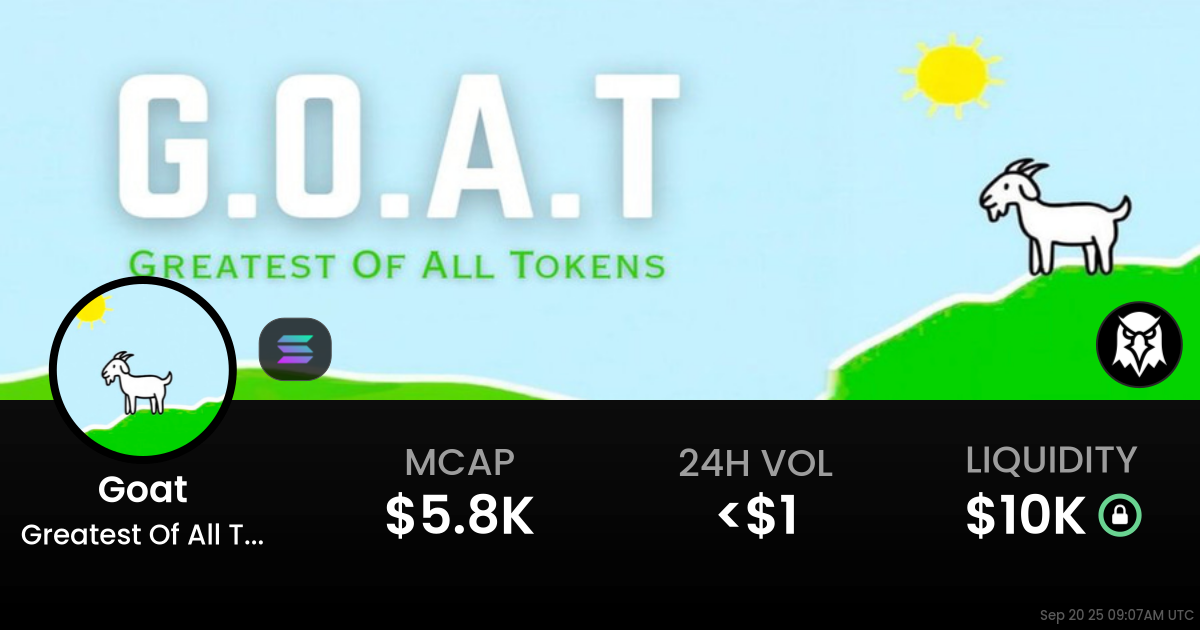 Greatest Of All Tokens (Goat)