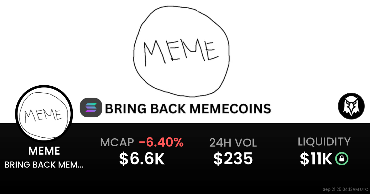 BRING BACK MEMECOINS (MEME)