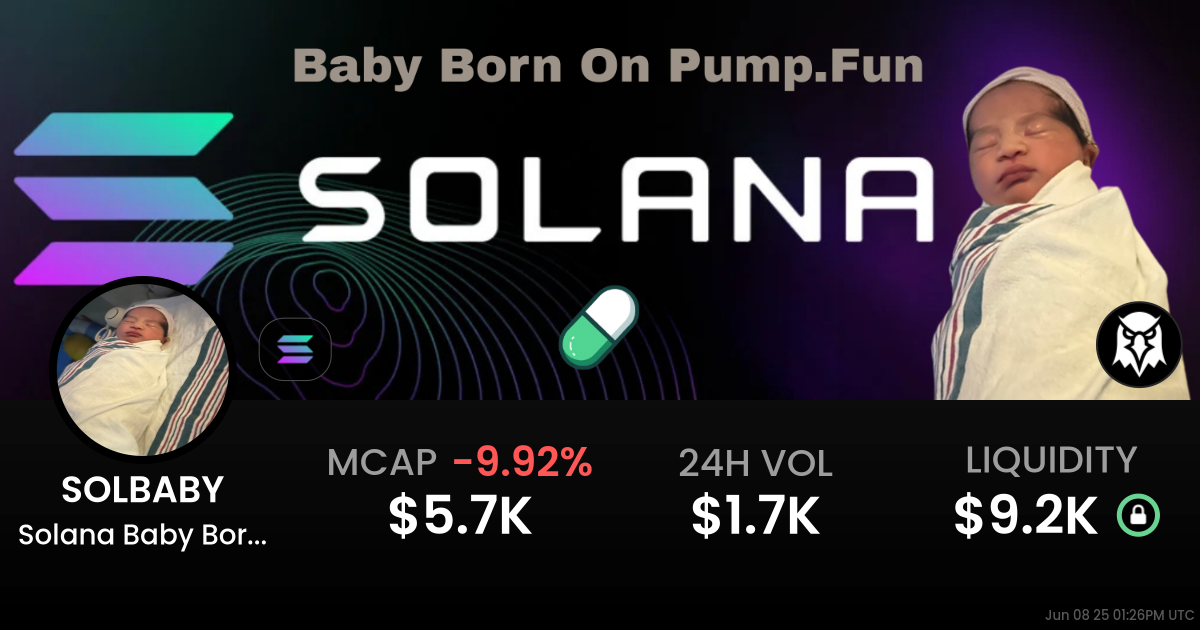 Solana Baby Born On Pump.Fun (SOLBABY)