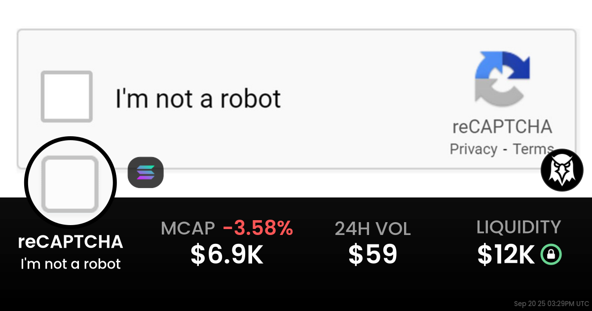 I’m not a robot (reCAPTCHA)